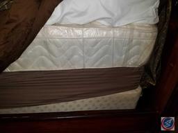 Full Sized Bed Frame, Head Board, Foot Board, Two Mattresses and Bedding {{CONTENTS OF BED SOLD