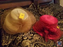 (2) Women's Hats, Wall Hanging Candle Holders, Cherub Wall Hangings, Motorola Flip Phone, AT&T