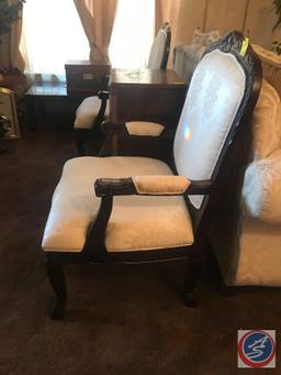 (2) Vintage Look Setting Chairs and Vintage Side Table