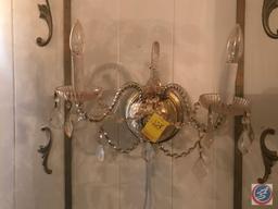 (2) Vintage Light Fixtures, 6' Fake Plant, Candleabra's, Faux Bird Cage, Faux Birds, Candles, More