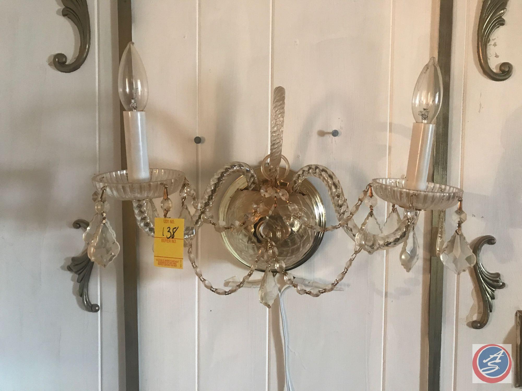 (2) Vintage Light Fixtures, 6' Fake Plant, Candleabra's, Faux Bird Cage, Faux Birds, Candles, More