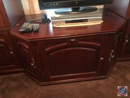 (3) Piece Entertainment Center 91 x 71 x 28, Glass Door Inlays, Lighted