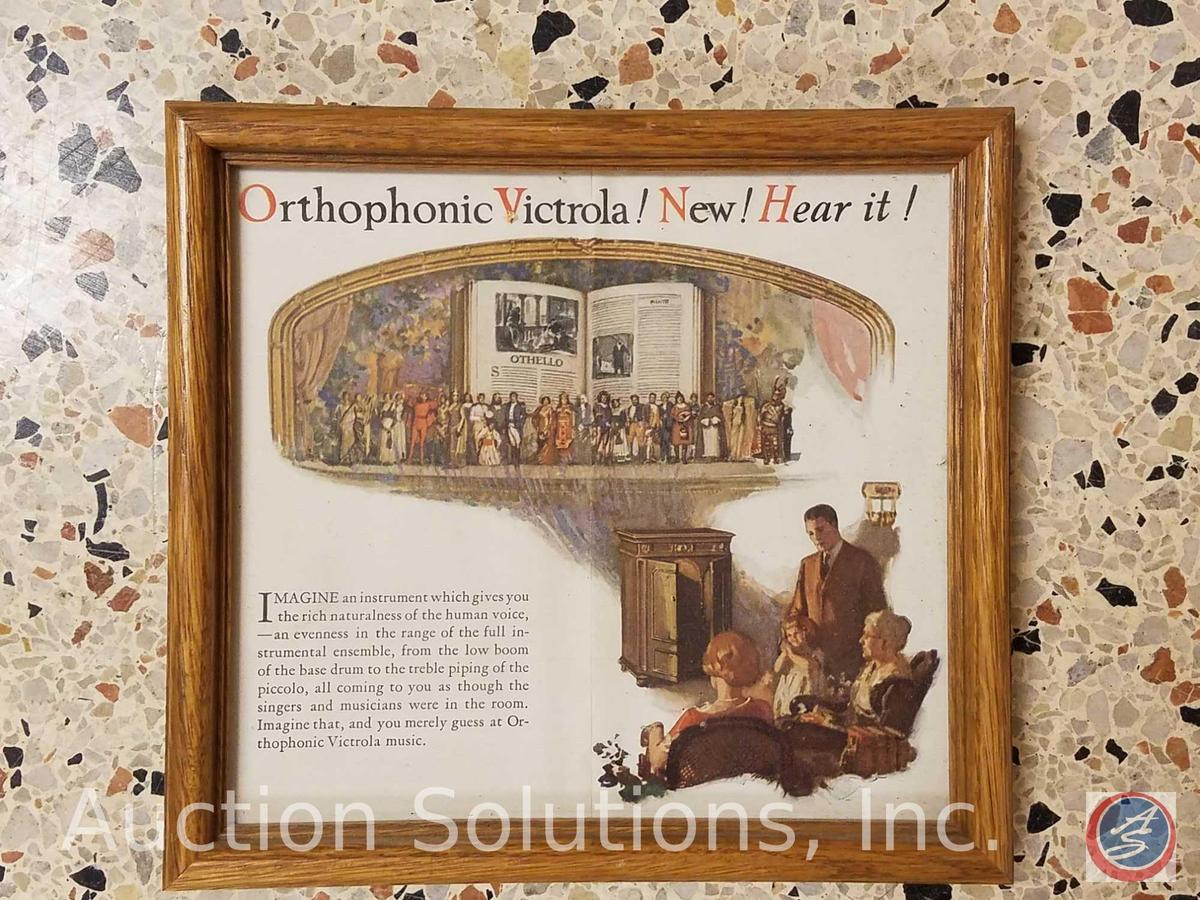 Multiple Victrola Framed Prints Including: Orthophonic Victrola! New! Hear it!, Cheering our Boys in