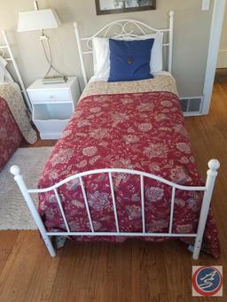 (2) Twin Beds Frames {{COMFORTER AND PILLOWS INCLUDED; SHEETS, BOXSPRINGS AND MATTRESSES NOT