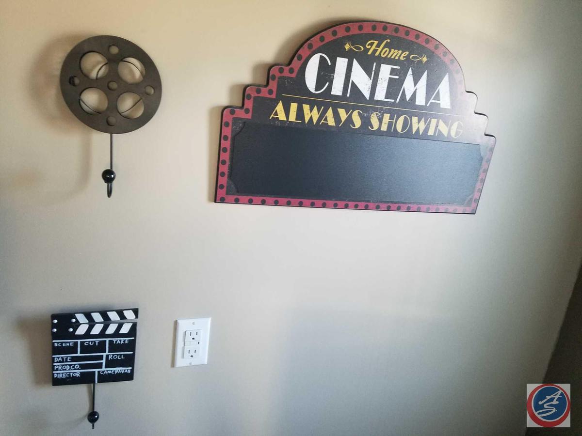 Framed Movie Quotes Poster, Movie Reel Hook, Auction Hanging, Cinema Wall Sign, Garbage Can, Toilet