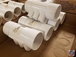 Manifold PVC, Water 2"S X 2" Spg X 4, 1/2"S Ports