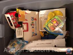 Vintage Fisher Price Alpha Probe Spaceship, Little People Cottage with Original Style Little People,