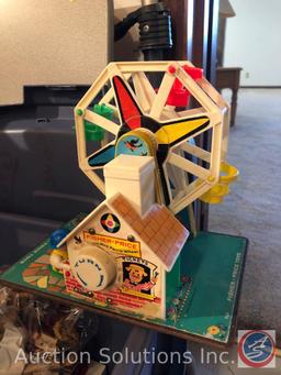 Large Lot of Vintage Fisher Price Toys: Music Box Ferris Wheel (Still Functioning), Bag of Animals,