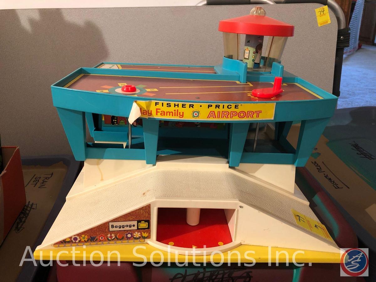 Vintage Battle Ship, Fisher Price Play Family Airport, Nickelodeon TMNT Lunch Box with Puzzle Pieces