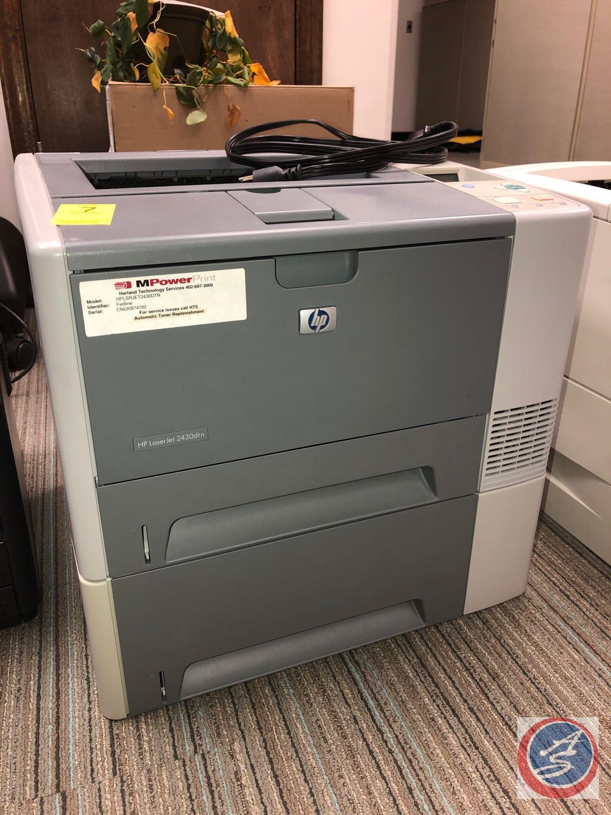 HP Model HPLSRJET 243DDTN Printer (located on top)