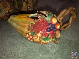 Fitz and Floyd Classics Harvest Heritage Pitcher and (2) Gravy Boats