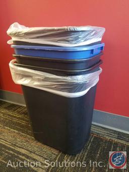 (5) Office Trash Cans, White Board Measuring 35"X 23", Small Framed Picture Measuring 12"X 8"