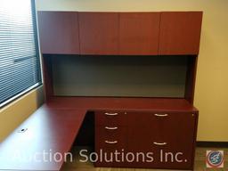 Executive U Shaped 4 Piece Office Desk #1 72" x 22" x 30" Piece #2 72" x 14" x 42 1/2" with 4