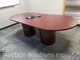 Conference Table 96" x 42" x 29 1/2" {{CONTENTS OF TABLE NOT INCLUDED}}, (2) White Board Measuring