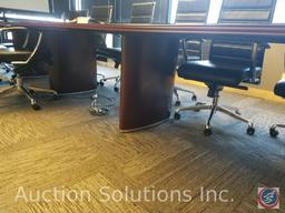 Conference Table {{2 PIECES FOR TRANSPORT}}192" X 48" 30", (14) Rolling/Swiveling Office Chairs 45",