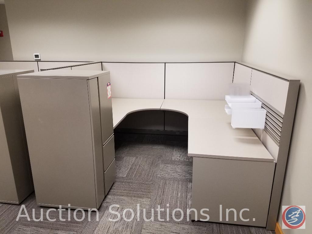 9 Section of Cubicle Dividers Measuring: 49 1/2" x 57", Adjustable Height {{TWO TIMES THE MONEY}} 1