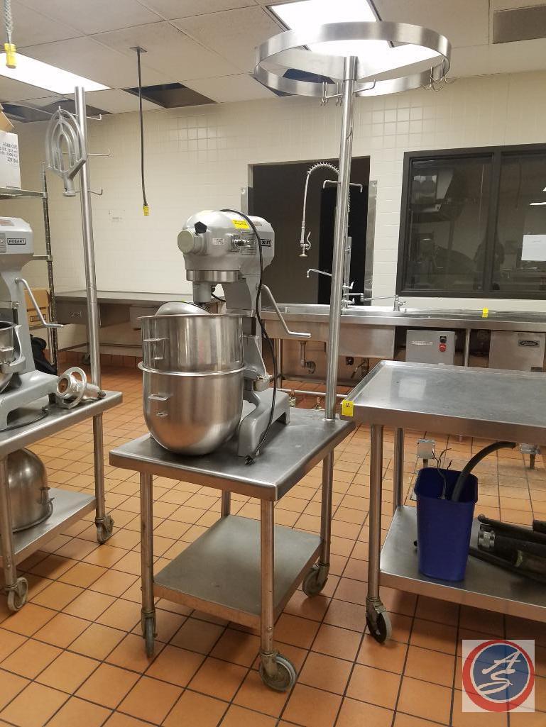 Hobart Commercial Mixer A-200, Meat Head, Aerohot Table on Wheels 24" x 29 1/2" x 28 1/2", Utensil