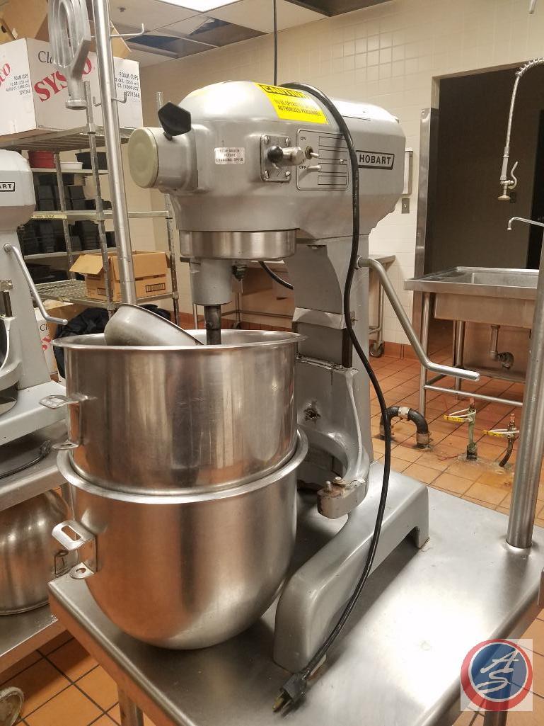 Hobart Commercial Mixer A-200, Meat Head, Aerohot Table on Wheels 24" x 29 1/2" x 28 1/2", Utensil