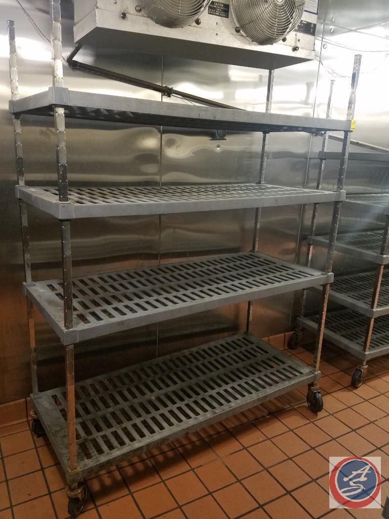 Amco 4 Tier NSF Composite Shelving on Wheels 60" x 24" x 78"