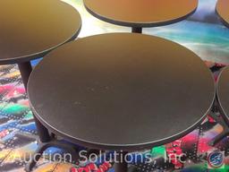 30" Round High-Top Bar Table, and (4) Padded Bar Chairs