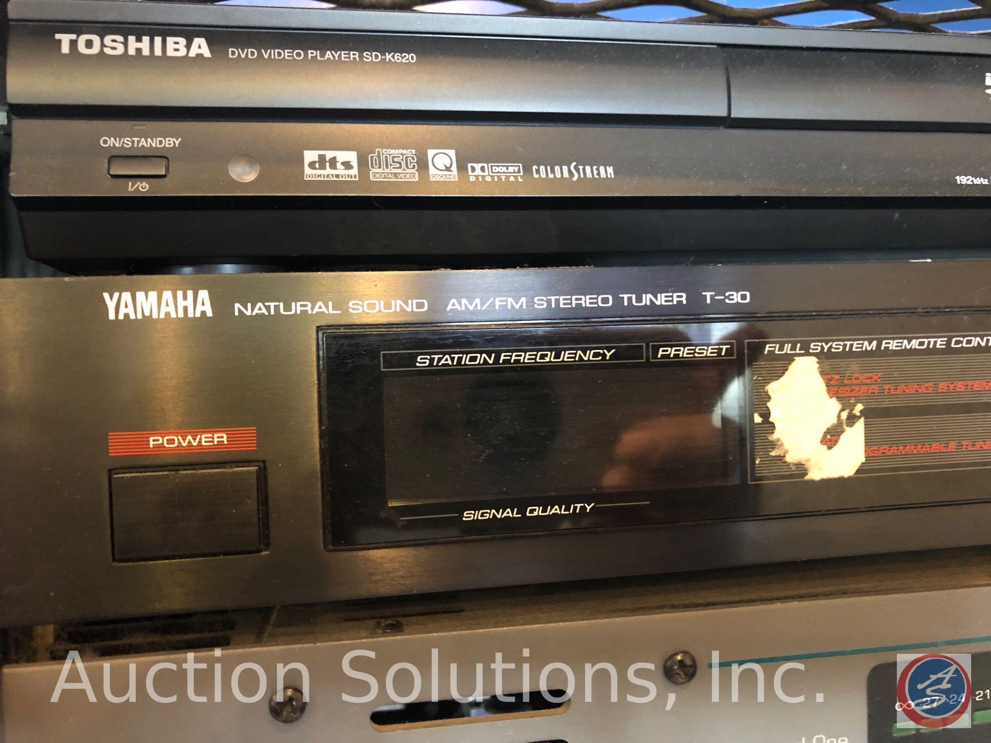 Front House PA System including; Toshiba DVD Video Player SD-K620, Yamaha Natural Sound AM/FM Stereo