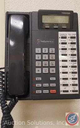 Toshiba 7-Trunk Common Ringer Matrix Phone System w/ Cornerstone Voice Port Voicemail Model 175MK3,