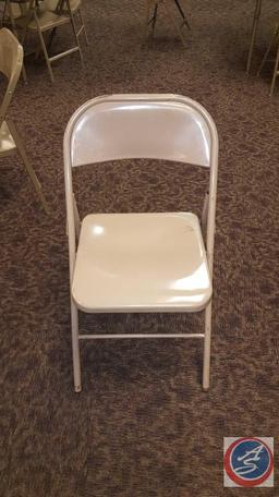 (50) Metal Folding Chairs with Chair Cart