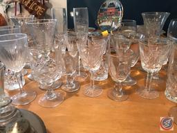 Assorted Cut Glass and Pressed Glass Stemware