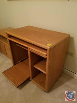 {{3XBID}} Side Table with Shelf and Cupboard 25" x 16 1/2" x 24 1/2", Hon File Cabinet with