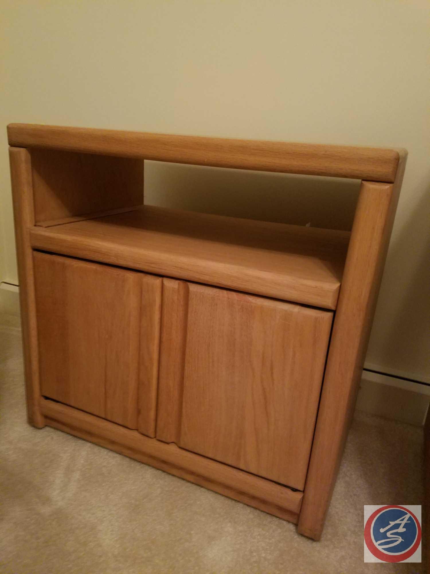 {{3XBID}} Side Table with Shelf and Cupboard 25" x 16 1/2" x 24 1/2", Hon File Cabinet with
