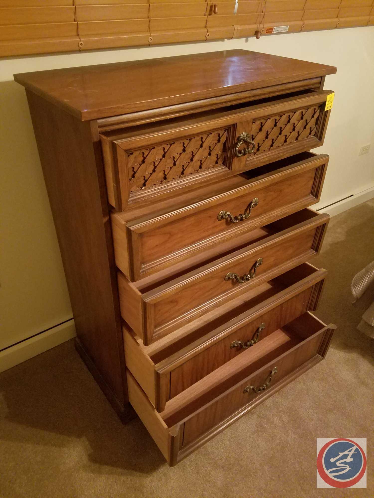 {{3XBID}} Dixie Nine Drawer Dresser with Mirror 60" x 19" x 31"; Dixie Five Drawer Dresser 36" x 18