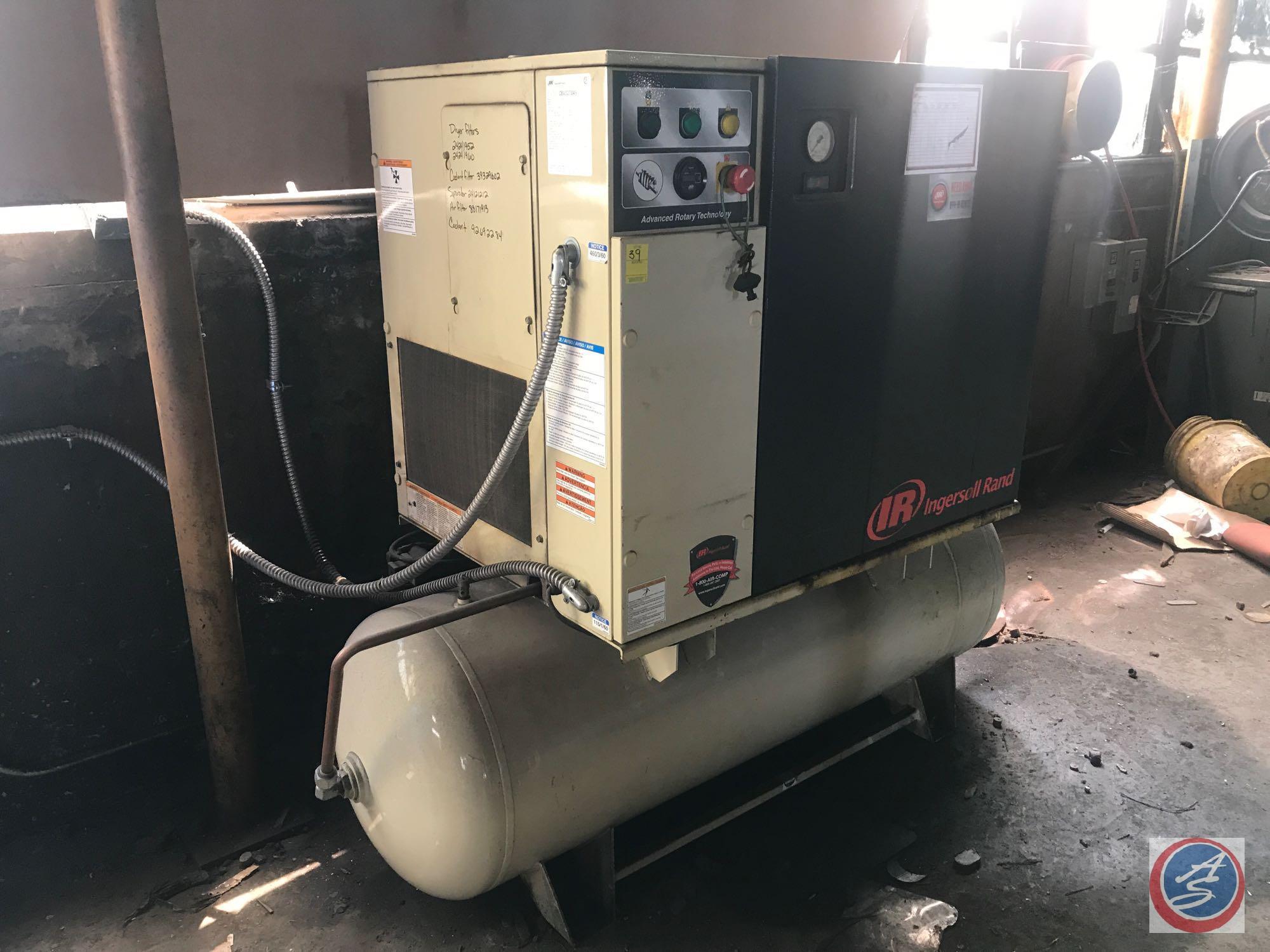 Ingersoll Rand Air compressor, 10hp rotary screw, air dryer. S/N CBV327049