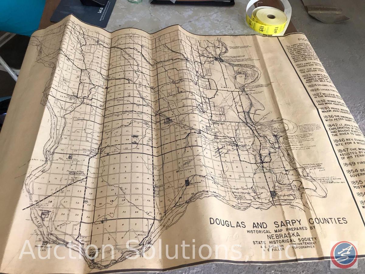 (5) Douglas + Sarpy County Platte Maps Dated 4/28/1934