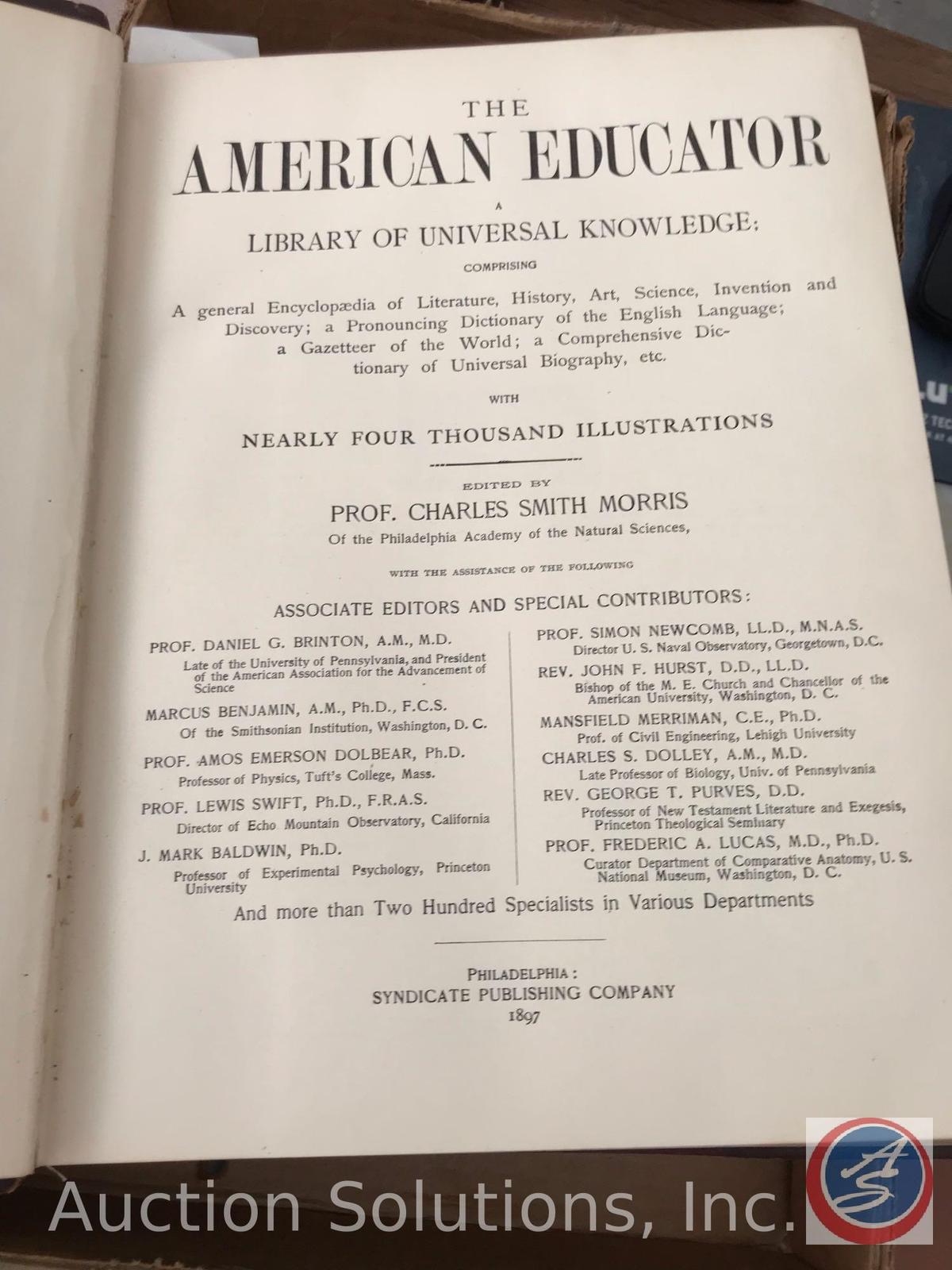 (2) Volumes of The American Educator Encyclopedia - Library of Universal Knowledge w/ Illustrations