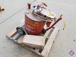 Gasoline 30 Gal. Transfer Tanker Model FM3000 with inline filter, transfer pump on Cart condition