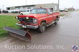 1979 Red Pickup with Blade and Spreader