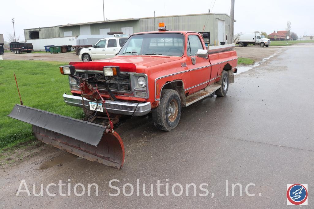 1979 Red Pickup with Blade and Spreader