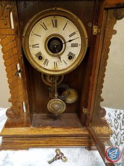 Antique Seth Thomas 208A Chiming Gingerbread Clock - Eight Day Half Hour Strike with Key