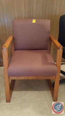 (2) Upholstered Arm Chairs, (1) Rolling and Adjustable Desk Chair