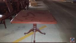 {{2X$BID}} (2) Claw Foot Pedestal Tables 41" x 41" x 29"