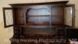 (2) Piece Antique China Hutch (Bottom 74"x18"x33"/Top 72"x10"x46") PICKUP FOR THIS ITEM IS BY