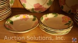 Franciscan Desert Rose Dinnerware: (3) 9 1/2" Plates, (16) 8" Soup Bowls, (17) 6" Ice Cream Bowls,