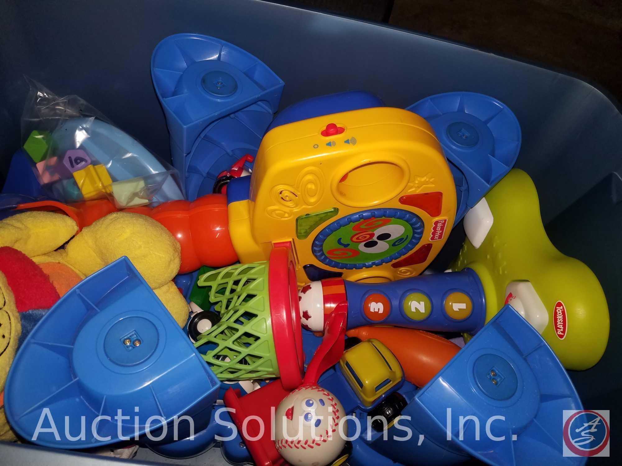 Vintage Fisher Price Parking Ramp Service Center, Playskool Baseball Toy, Melissa and Doug Shape