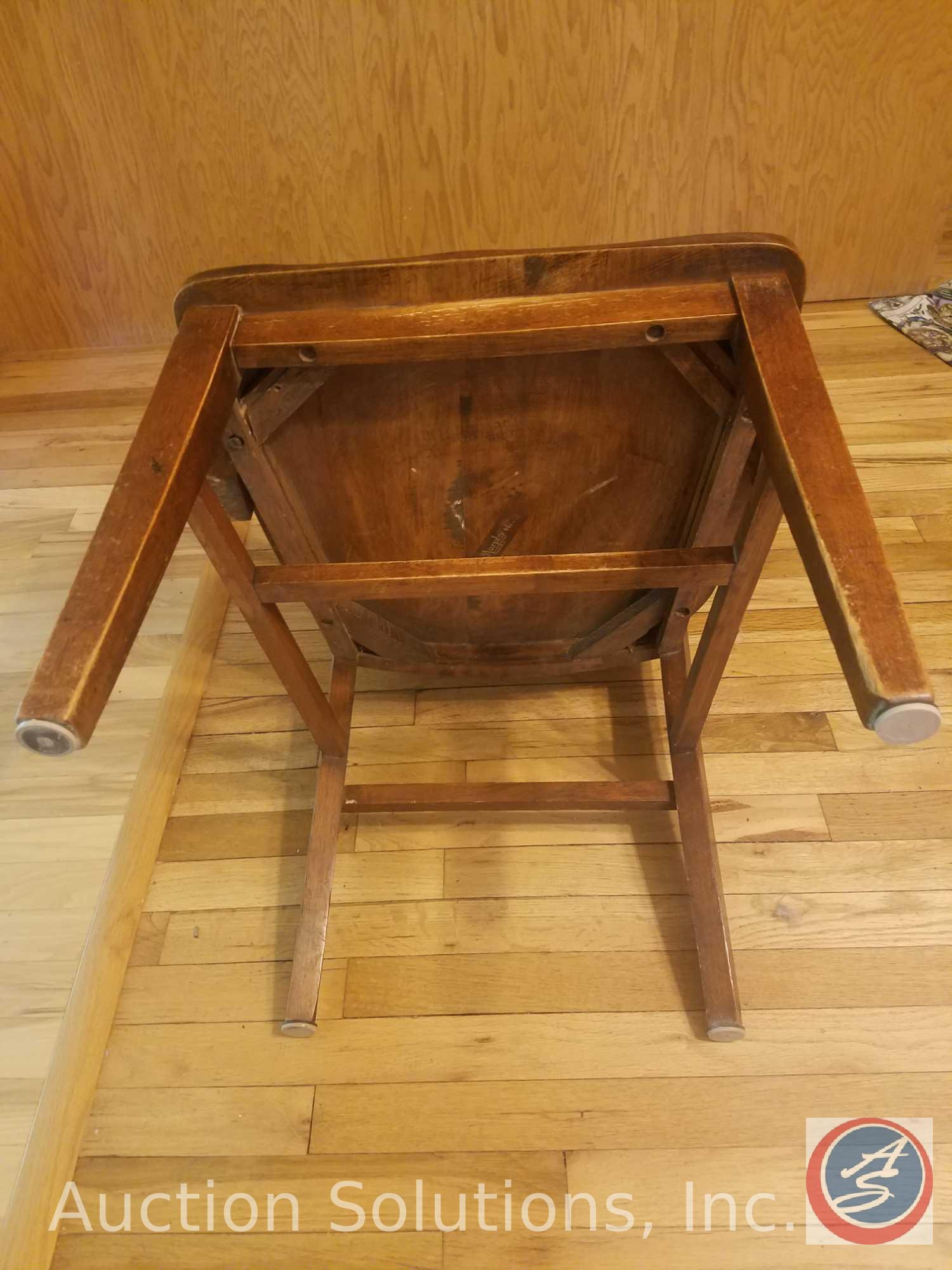 Vintage Murphy Slat-Back Wood Arm Chair