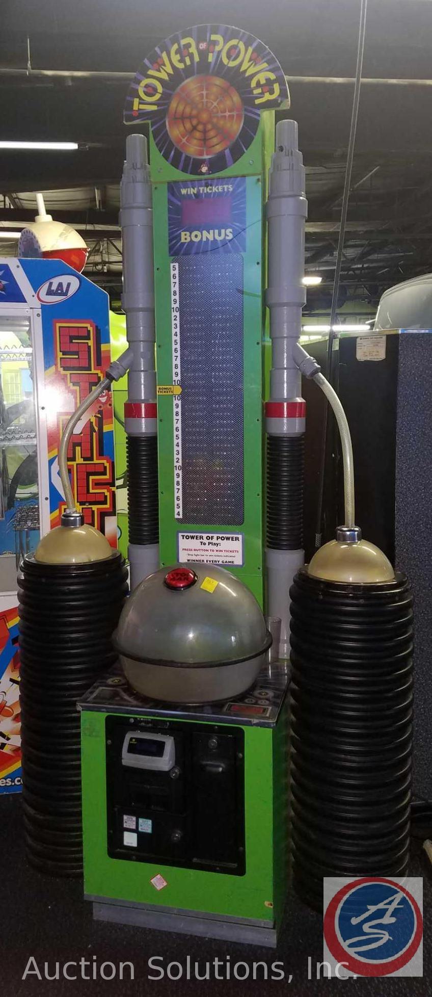 Tower of Power Arcade Game with Intercard Reader {{SOME GAMES MAY STILL HAVE COIN OP MECHANISMS