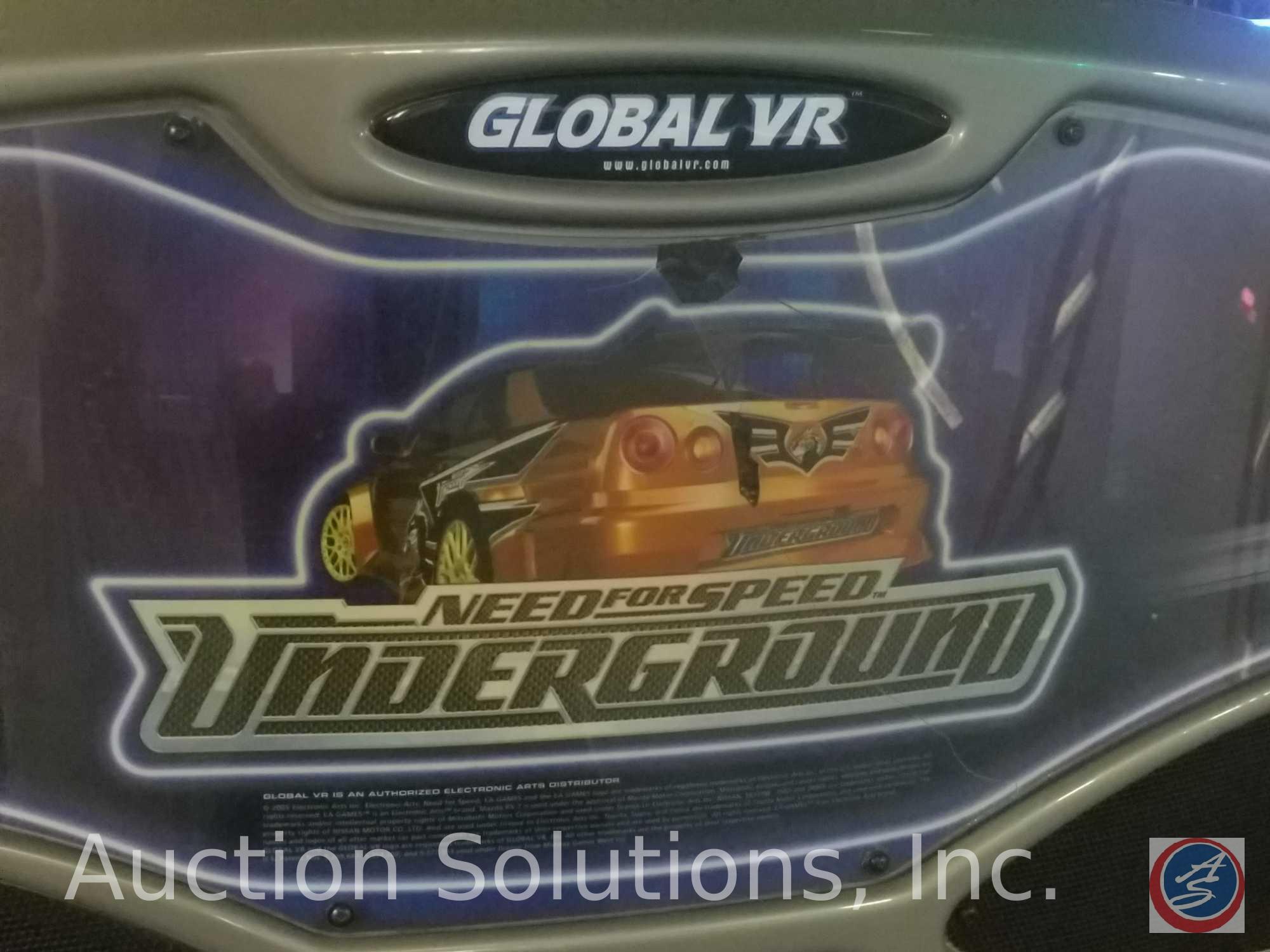 Global VR Need For Speed Underground Racing Game with Intercard Reader Model no. G203374; Serial No.