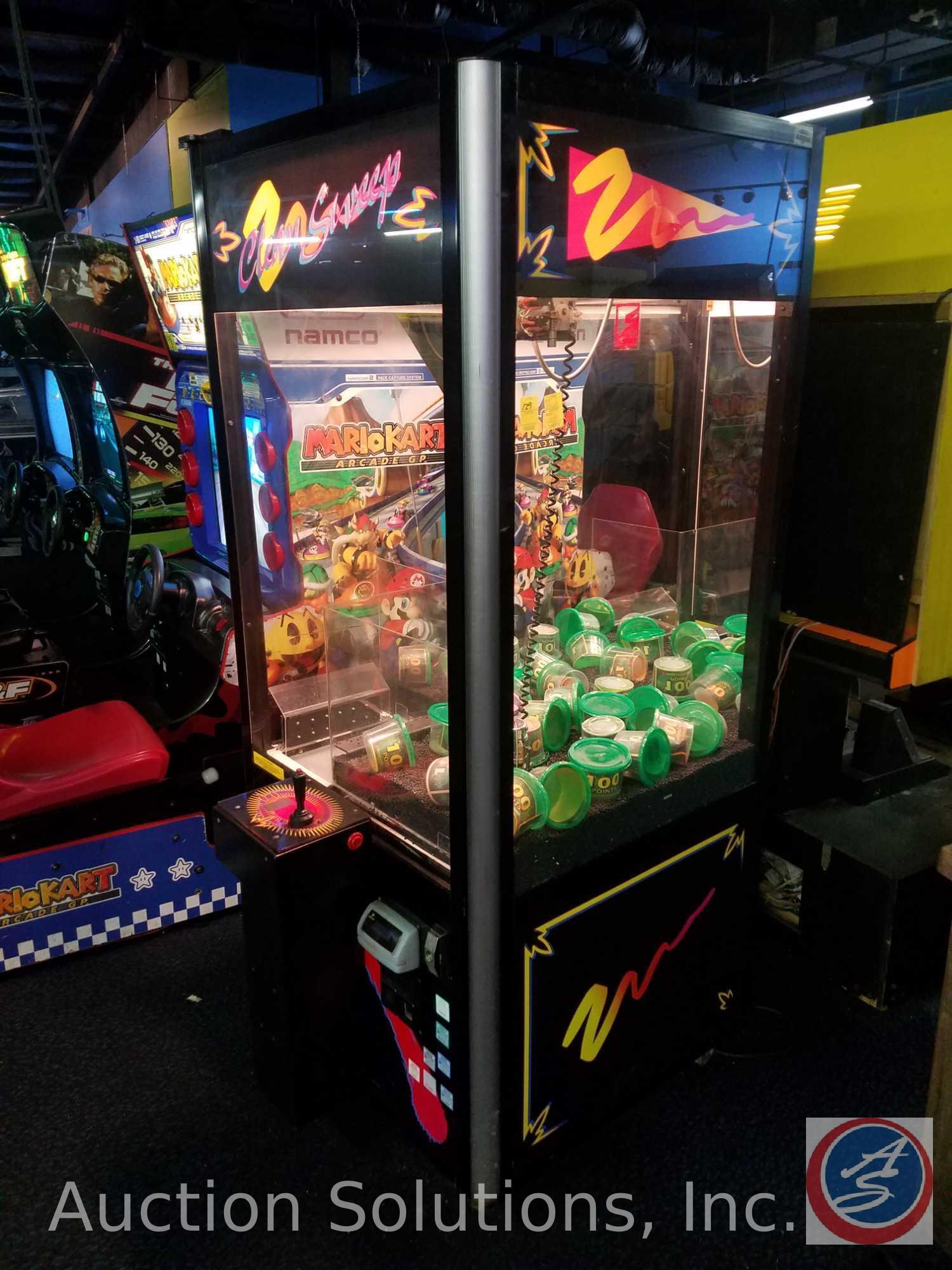 Clean Sweep Claw Arcade Game with Intercard Reader {{SOME GAMES MAY STILL HAVE COIN OP MECHANISMS