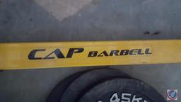 Cap Barbell Stinger Squat Rack Home Gym w/ Bar and Free Weights {{FM-3131))