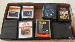 Atari Video Game Cartridges: Pac-Man, Frostbite, Space-Master, Cosmic Arc, Asteroids, Demon Attack,