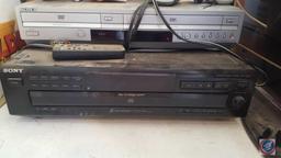 (3) JBL Audio Speakers, Sony DVD/VHS Player Model No. SLV-D370P, Sony 5 Disc CD Changer Model No.